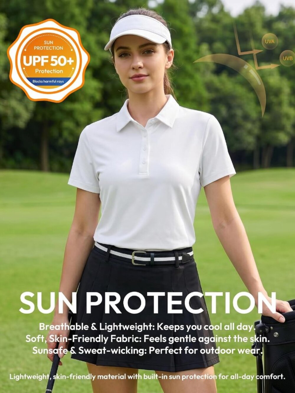 Stylish Women's Golf Polo Shirts - Short Sleeve, Perfect for Sports & Casual - Picture 4 of 6